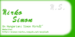 mirko simon business card